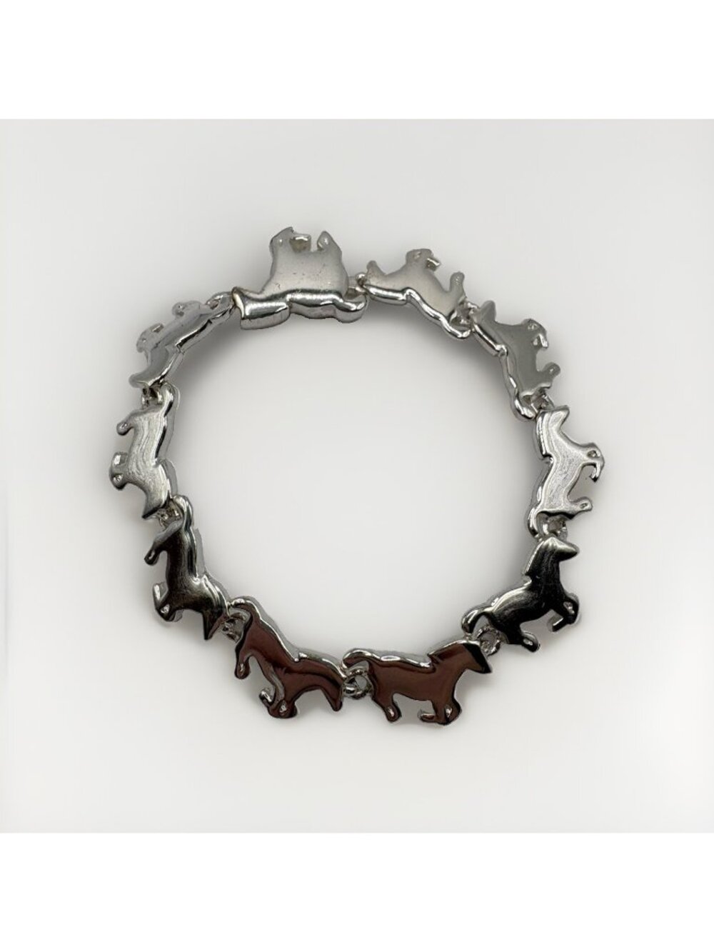 Silver Horse Bracelet Magnetic Closure Clasp Western Country Farm Equestrian